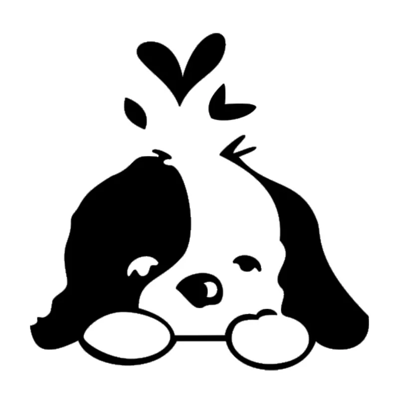 

15.7*15.7CM Lovely Pet Dog Car Stickers Reflective Vinyl Decal Car Styling Bumper Accessories Black/Silver S1-0924