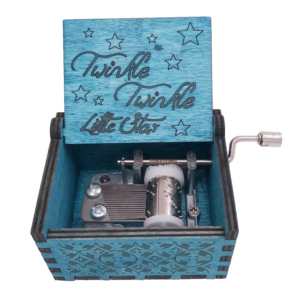 YouTang Music Box Hand Crank Musical Box Carved Wood Musical Gifts Christmas Music for Kid,Play Twinkle Twinkle Little Star
