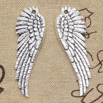 

4pcs Charms Angel Wings 50x17mm Antique Making Pendant fit,Vintage Tibetan Bronze Silver color,DIY Handmade Jewelry
