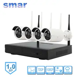 Smar 4CH CCTV HDMI Выход NVR Системы Водонепроницаемый 720 P HD Беспроводной WI-FI IP Камера видеонаблюдения дома Системы DVR комплект