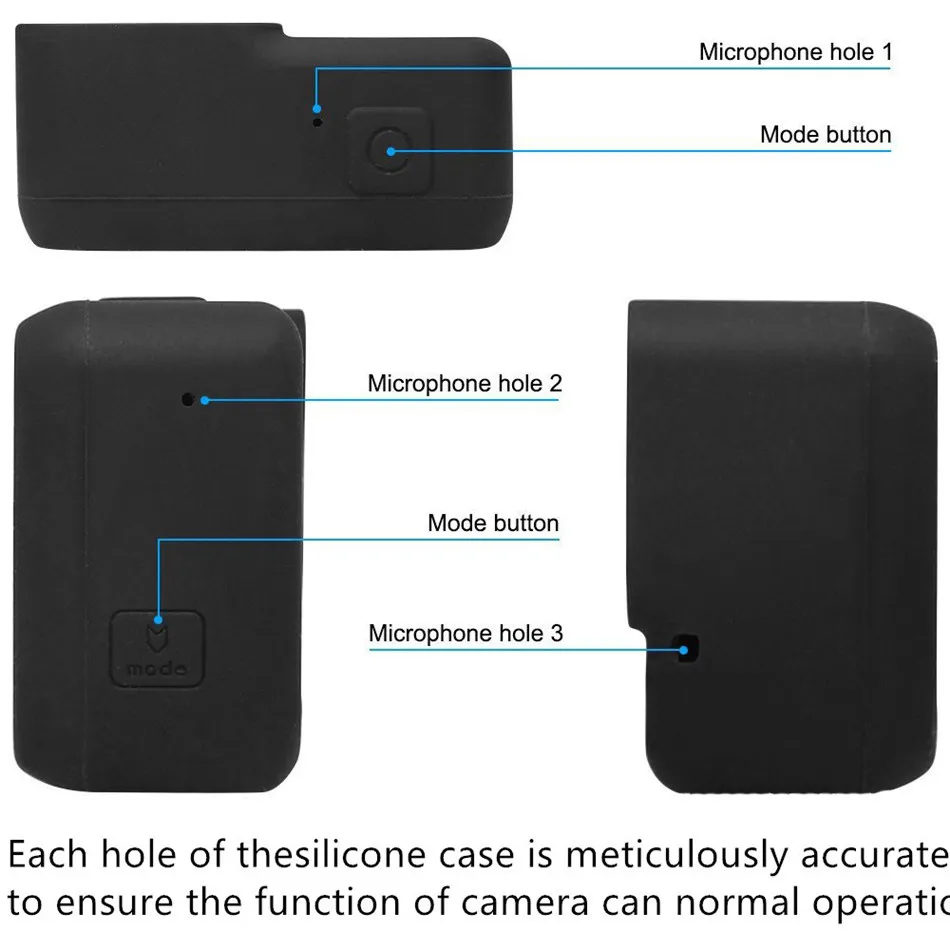 Водонепроницаемый Go Pro аксессуары чехол для экшн-камеры защитное кремниевое наружное покрытие + крышка объектива для GoPro Hero 5 Black Hero 6 7
