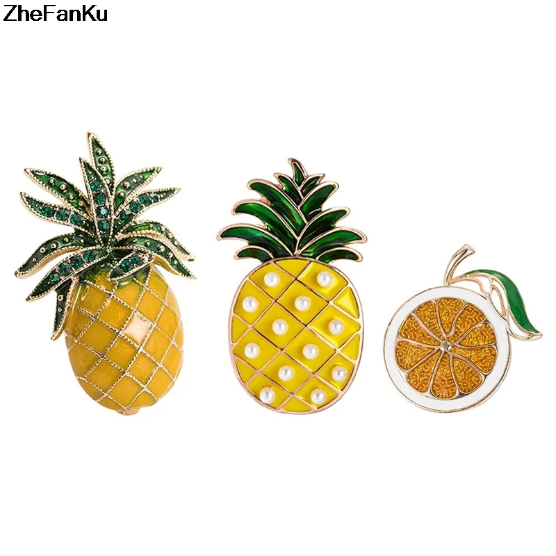 

Green Leaf Enamel Pineapple Brooch Unisex Women Men Brooch Pin Cute Fruit Brooches Fashion Jewelry Dress Coat Jewelry Gift