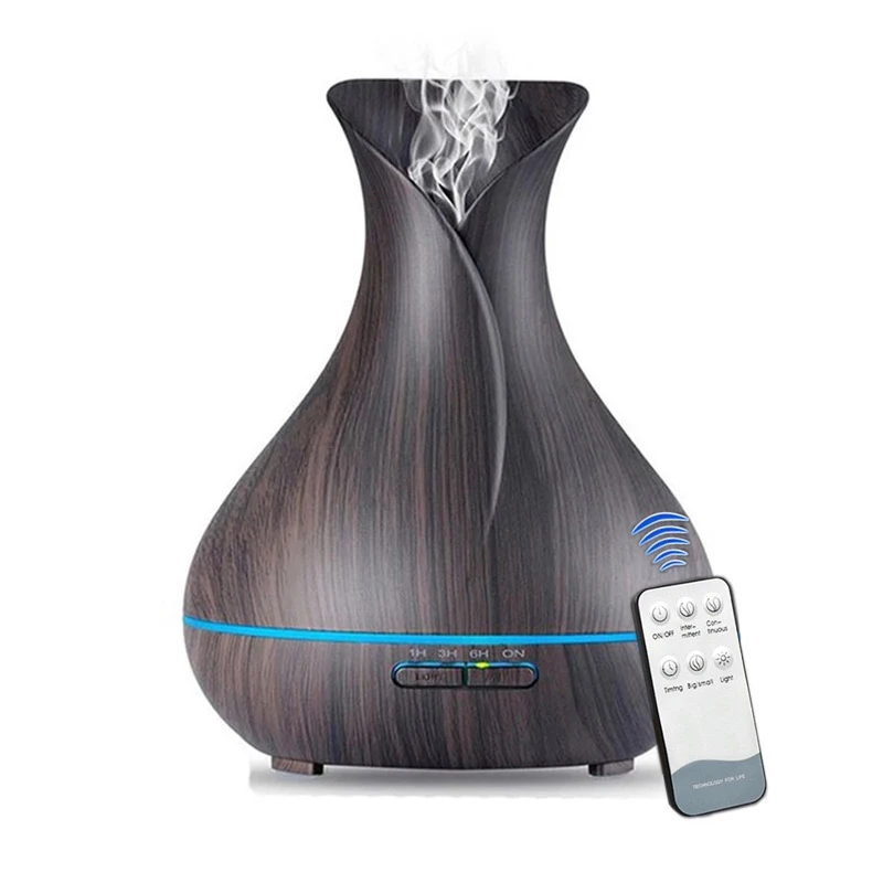 

550ML Ultrasonic Air Humidifier Essential Oil Aroma Diffuser With Remote Control Aromatherapy Diffuser LED Lights For Home