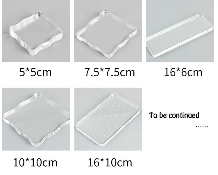 

5 Size Acrylic Block Pad Transparent Stamp Block Accessories For DIY Stamp Tools Supporting Scrapbook Photo Album Making ST002