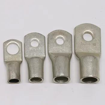 

15PCS/LOT CT025 Copper terminal SC6-6/8 tinned brass nose for 6 mm2 cable High quality National standard Wire Crimp Terminal