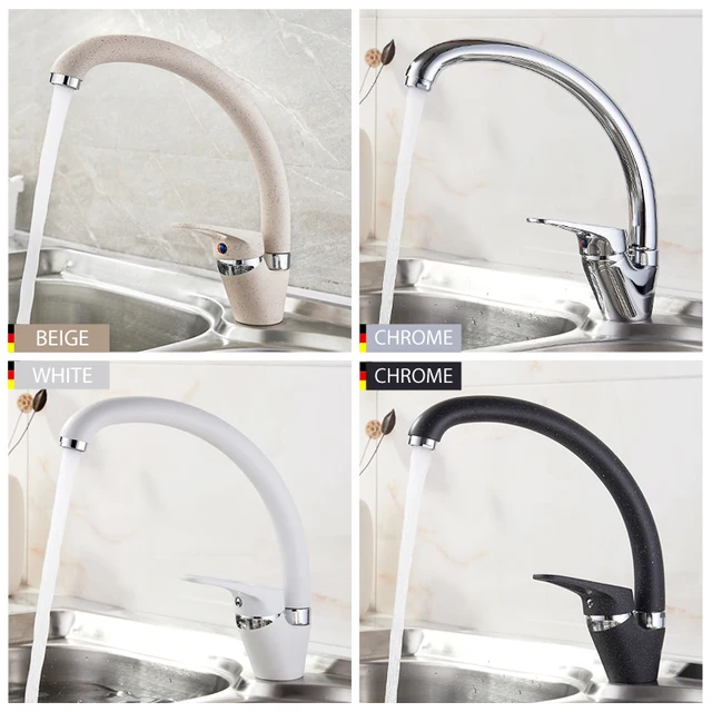 Special Offers LEDEME Kitchen Faucet Bend Pipe 360 Degree Rotation with Water Purification Features Spray Paint Chrome Single Handle L5913