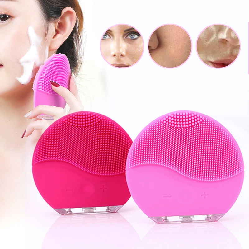 

1Pcs Electric Face Cleanser Silicone Face Brush Cleansing Acne Pimple Blackhead Spot Massage Brush Skin Care Mini Face Brush