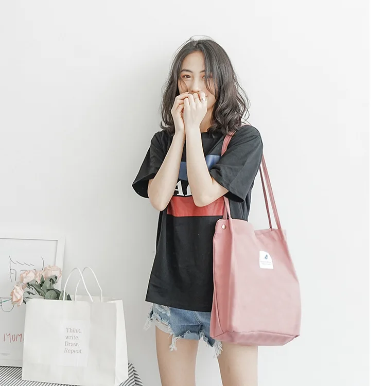 

Heavy Duty Women Shopping Bag Tote Girl Canvas Travel Shoulder Bag Ladies School Books Bags Portable Handbag Female