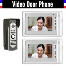 7 “de vídeo de Intercomunicación timbre Monitor LCD IR de La Visión Nocturna De Aleación De Aluminio Cámara de la puerta Teléfono Video de La Puerta 1 Monitor 1 Kit de La Cámara 1V2