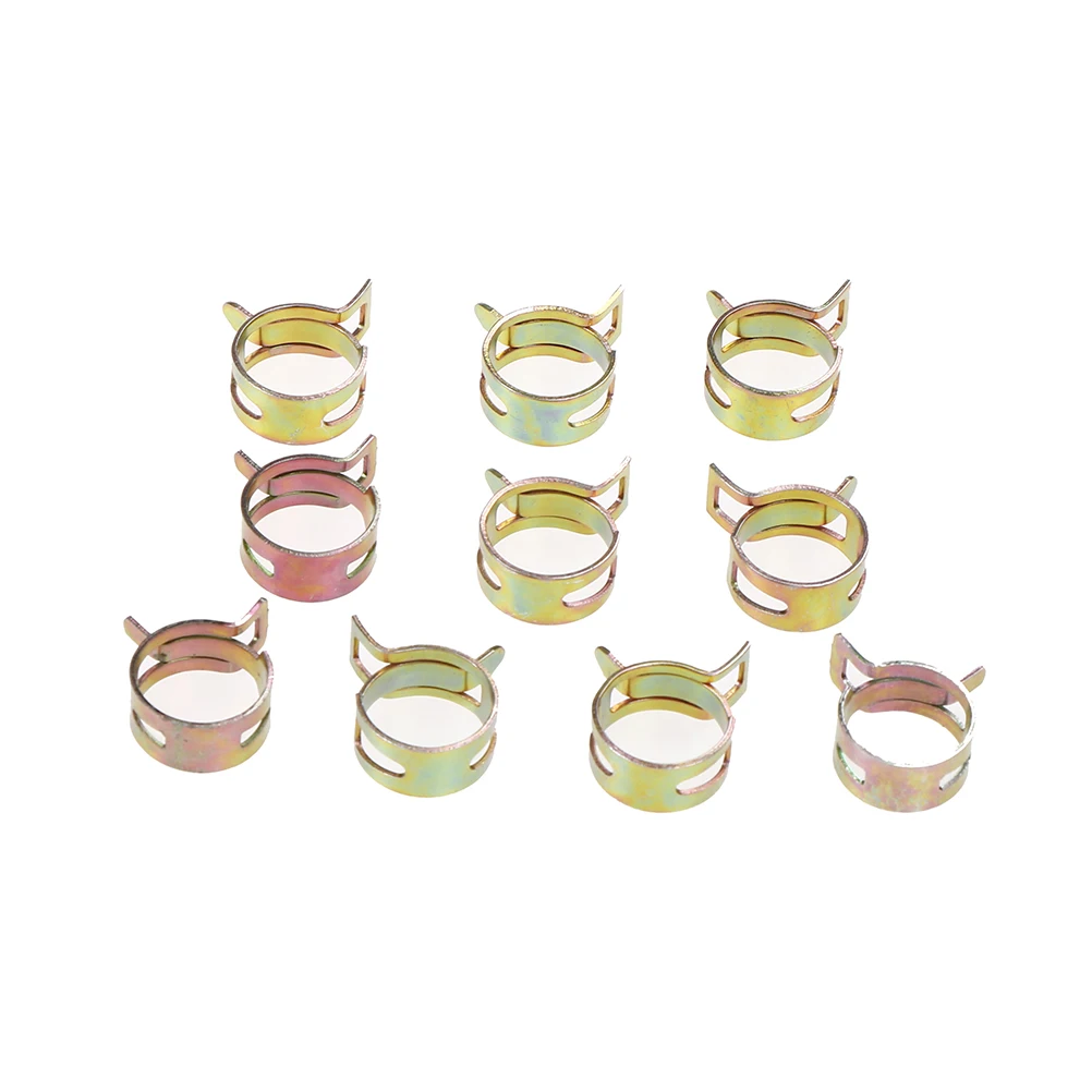 100Pcs Fuel Spring Clip Vacuum Silicon Hose Clamp Fuel Line Hose Water Pipe Air Tube Clamps Fastener 10Size 6-22mm