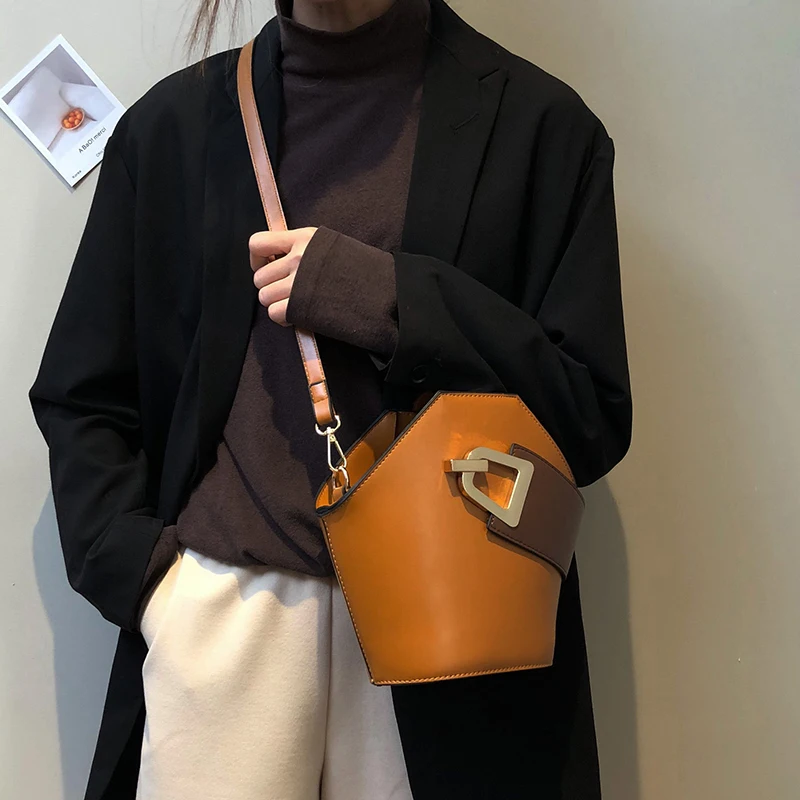 

Retro High Grade Bag Girl 2019 New Trend Slant Fashion Handbag Bucket Single Shoulder Women Personality High Quality Hot Sale Pu