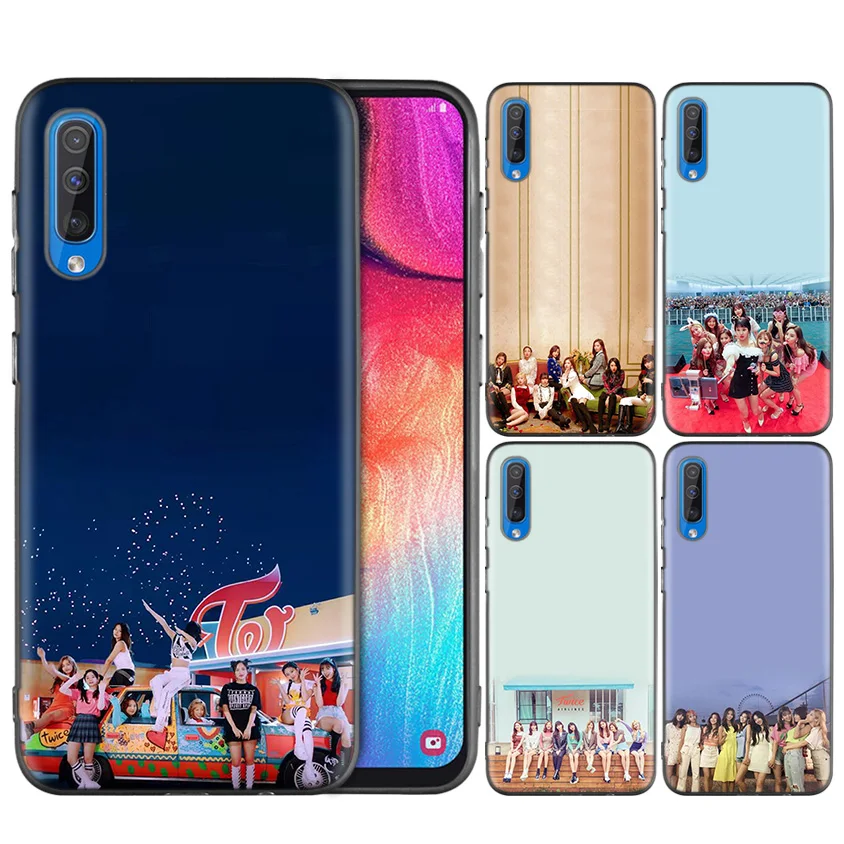 

Telephone Black Dark Silicone Soft Scrub Case for Samsung Galaxy A50 A30 A10 M30 Cases Cover Shell Coque Twice Mina Momo Kpop
