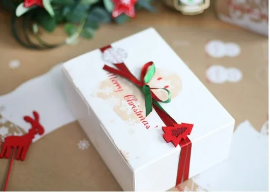 С Рождеством Христовым подарок бумаги коробки торт, булочки Cake Box питания хлебобулочные упаковка для свадьбы и праздника вечерние поставки