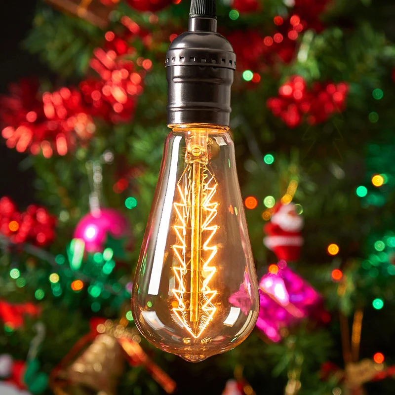 Vintage Bulbs E27 Edison Incandescent Light Bulb ST64 40W AC 220V Retro Glass Edison Filament Bulb Lamp Ampolletas Lamp Lights (10)