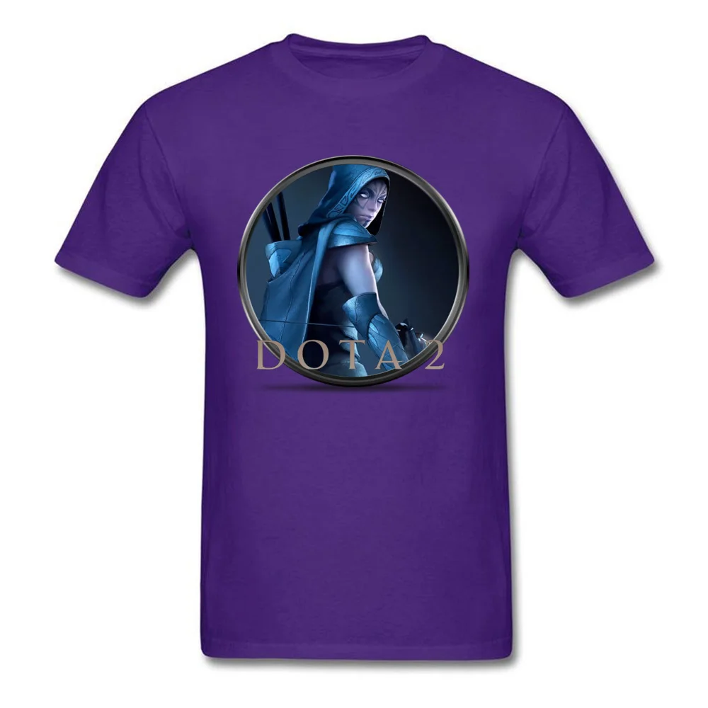 Fashion Dota 2-2 Printed On Top T-shirts O Neck 100% Cotton Man Tops T Shirt Short Sleeve Lovers Day Printed On Tshirts Dota 2-2 purple