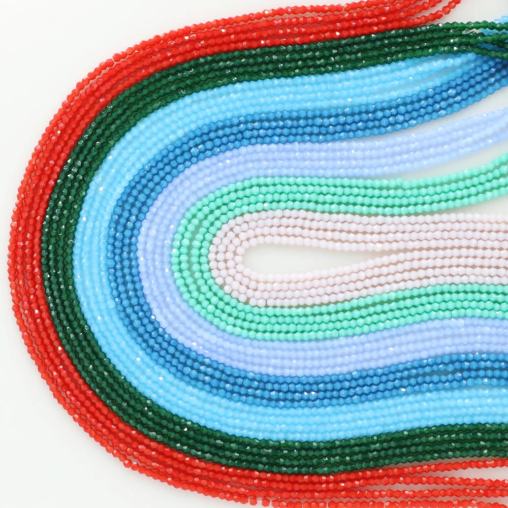 

ZHUBI 585pcs Czech Bicone Glass Faceted Beads 2mm Green Crystal Spacer Beads For Diy Making Crafts Material Jewelry Accessories