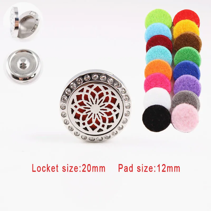 20MM Sunflower Snap Buttons Stainless Steel Essential Oil Diffuser Aroma Snap button Fit 18mm