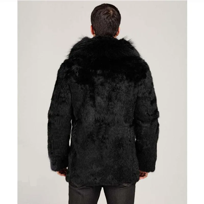 Осенне-зимний теплый черный длинный Тренч, кожаная куртка из искусственного меха, мужское зимнее пальто с большим воротником, мужское модное пальто