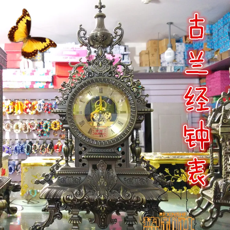 

Синьцзян, текст чистой ручной имитации древних бронзовых часов, мусульманские часы, мусульманское украшение для дома, мусульманский отель dec