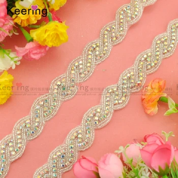 

Handmade Pretty AB Color Crystal Trim For Ladies Dress WRA-691