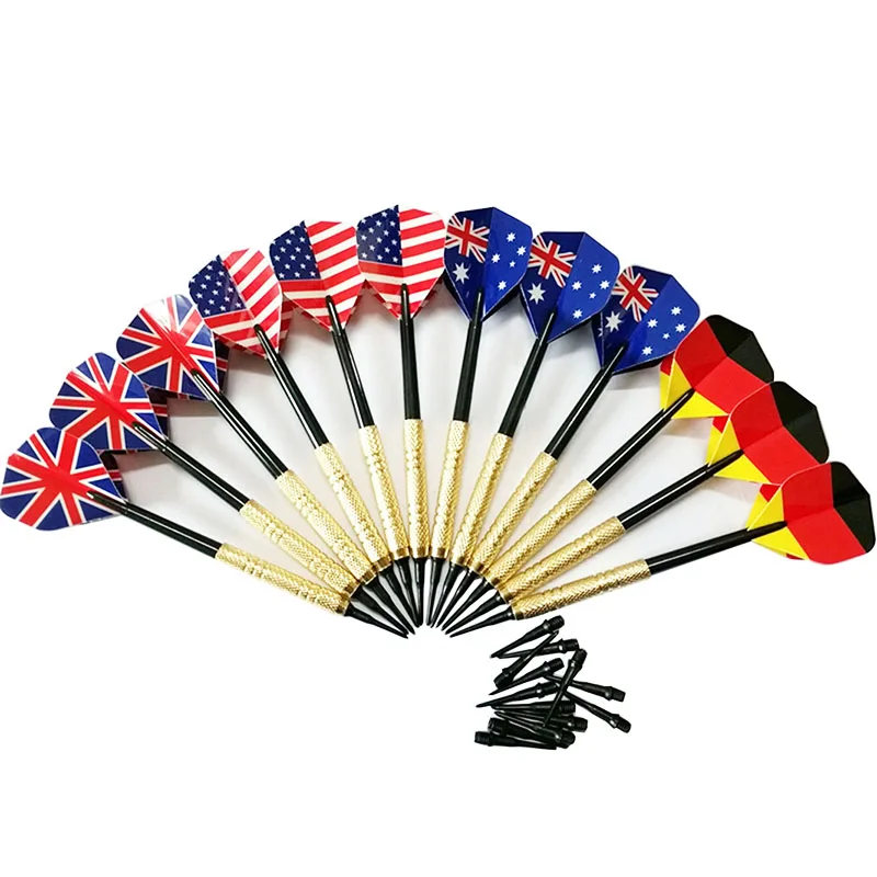 

12 Pcs Soft Tip Darts with 12 Extra Tips Four Kind Nice Flights Set Plastic Tips Points Needle Replacement for Electronic Dart A
