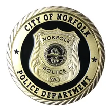 Полицейский отдел Норфолк позолоченный пластиковый чехол для коллекционной монеты/медали 1402