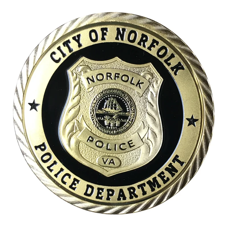 

Norfolk Police Department Gold Plated With Plastic Case For Collection Challenge Coin/Medal 1402#