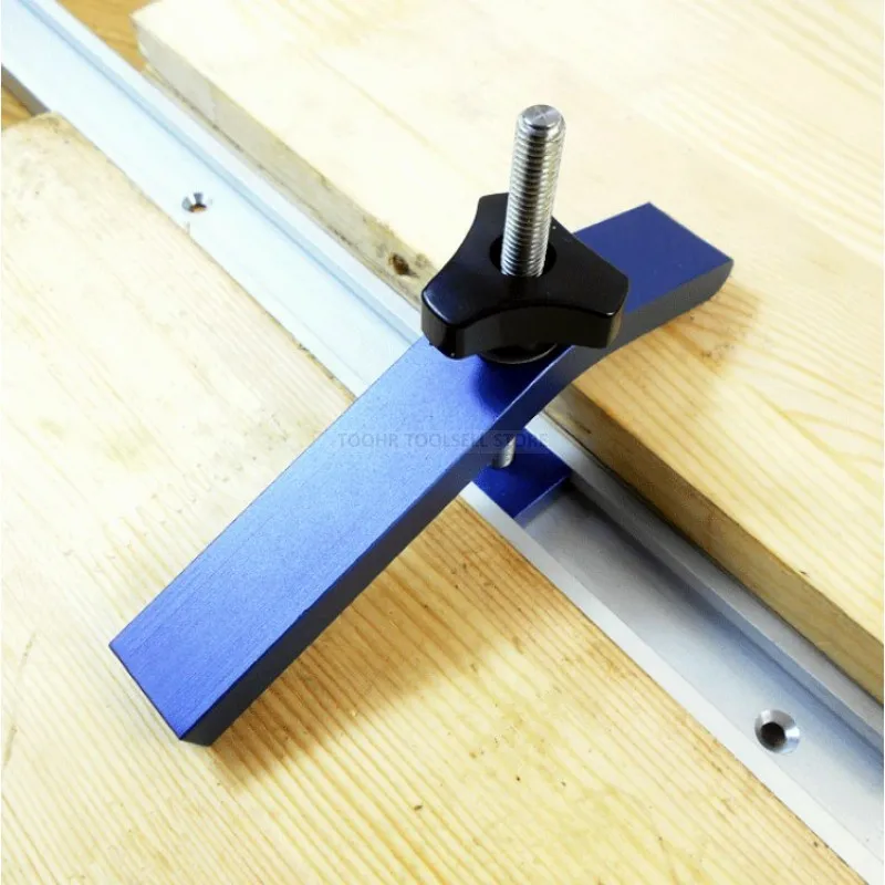 Алюминиевый сплав быстро действующий удерживающий зажим набор для Т-образной дорожки Деревообрабатывающие инструменты синий