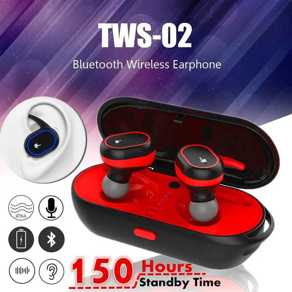 

TWS Wireless Earbuds V4.2 Bluetooth Earphones Headset Twins Sport Cordless Earphones with Charger Box For iPhone Android Devices