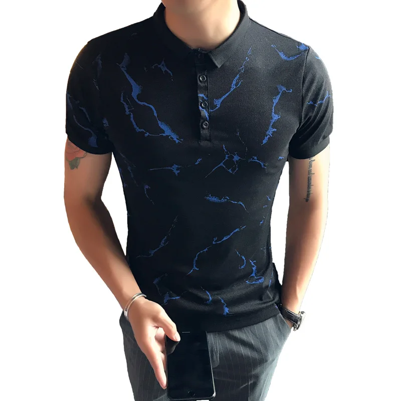 

2019 new summer men's business short-sleeved shirt shirt lapel business casual half-sleeved youth casual POLO shirt