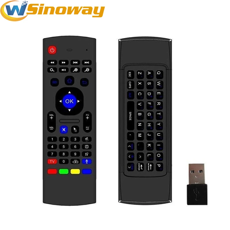 

MX3 2.4GHz fly Air Mouse Wireless Remote Control Keyboard Controller for Smart TV Android TV box mini PC HTPC black no voice