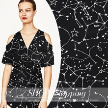 Шелк крепдешин ткань 12 мм темная звезда шелковая печать крепдешин высокого класса одежда рубашка на заказ шелковая ткань