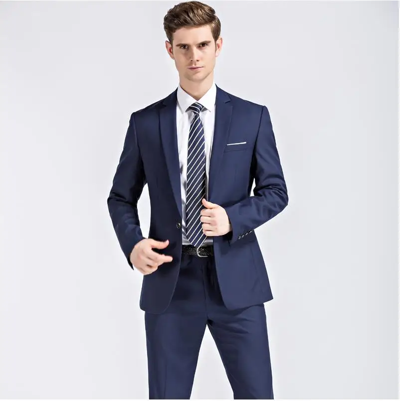 Latest Slim Fit Best Tailored Suits Wedding Navy Blue Suits Men Blazer Business Tuxedo Mens Grooming Dinner Prom Suits Coat Pant