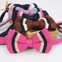 Фирменная Новинка Для мужчин s вязать бабочкой свадебные бабочка для Для мужчин галстуки Bowties дизайнер вязать классические полосы модные Узор Галстук-бабочка