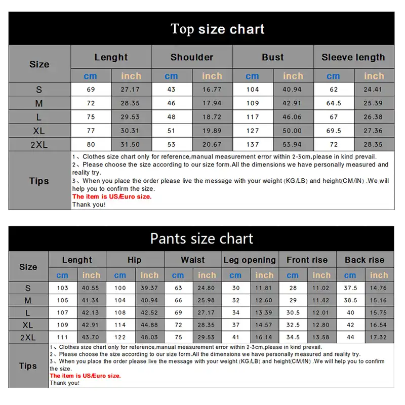 Mens Hoodie Size Chart