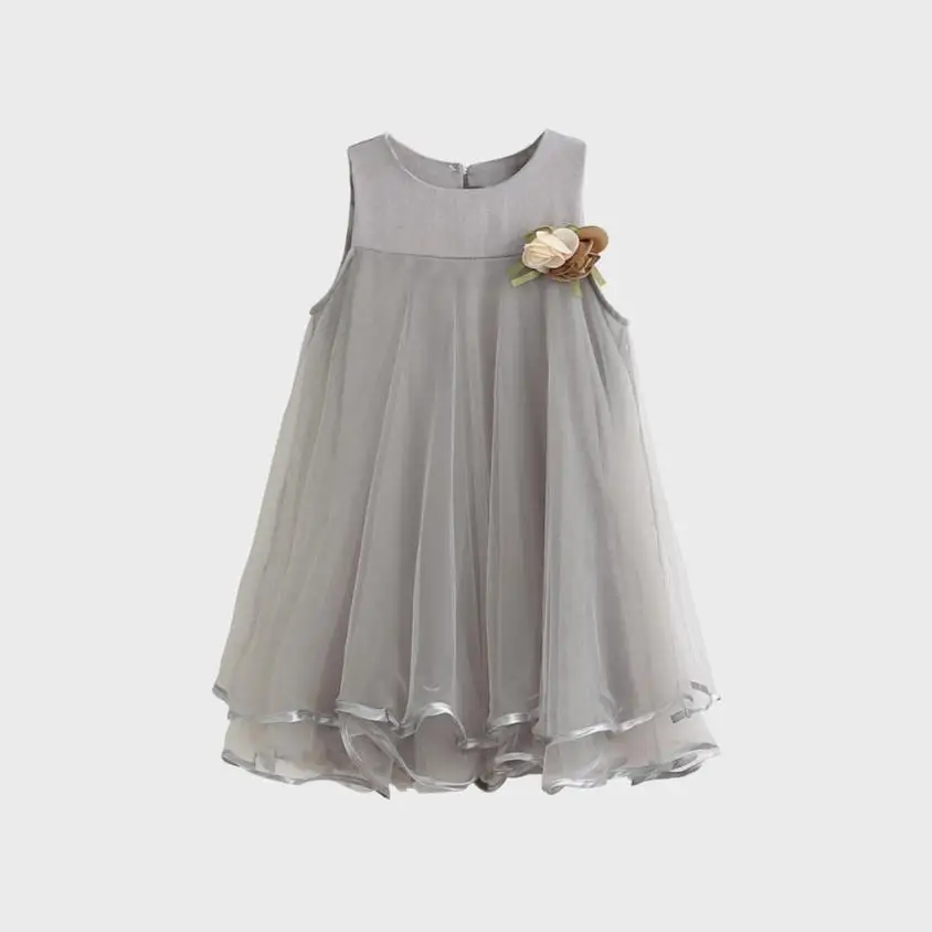 Женское шифоновое платье без рукавов с цветочным принтом|girls chiffon dress|dress toddlerpink dress