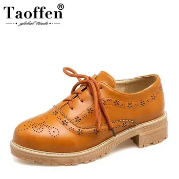 

TAOFFEN Lady Thick High Heels Shoes Women Cross Strap Flowers Hollow Out Pumps Ladies Platform Daily Office Footwear Size 31-43