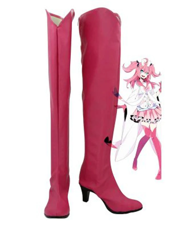 Покемон Sylveon розовый Высота каблука Косплэй Обувь Сапоги и ботинки для девочек для взрослых Для женщин Аниме партии ботинки для