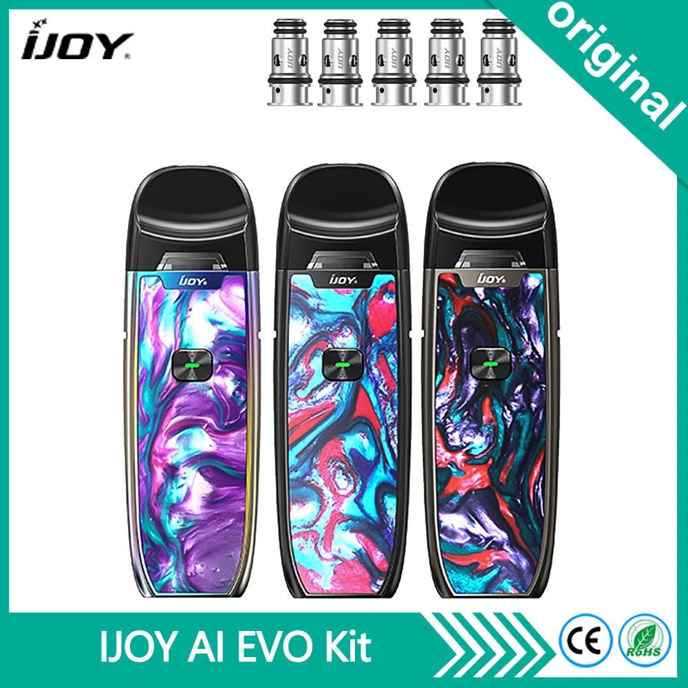 

Original Pod Vape Pen IJOY AI EVO Pod Vaporizer 2.8ml Capacity Cartridge 0.7ohm mesh MTL coil 1.4ohm Coil Electronic Cigarette