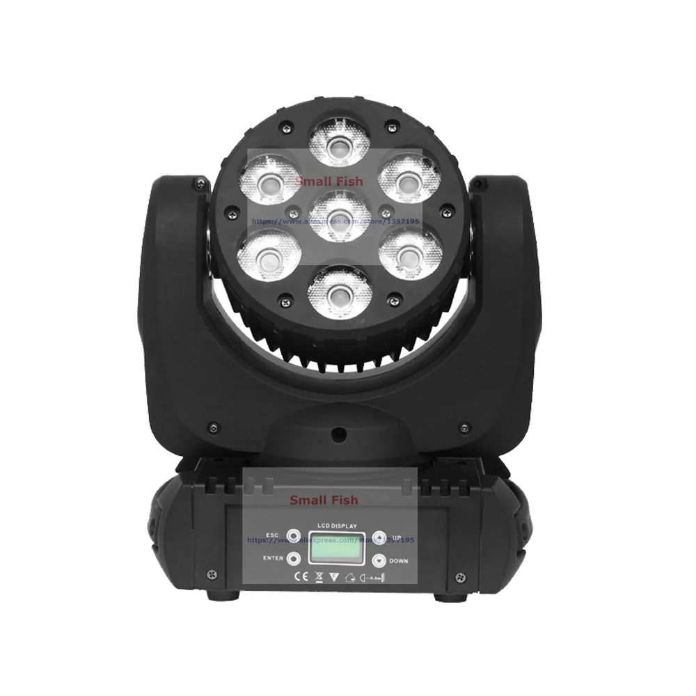 Распродажа 2xlot LED Moving Head Light Mini 7X15W Высокая мощность RGBW 4в1 смешивание цветов 9/12/16