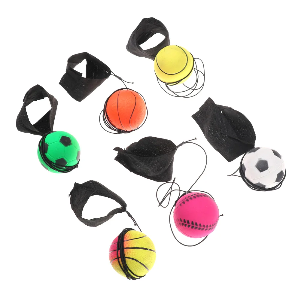 Детский резиновый браслет для упражнений на запястье, шарик для пальцев, случайный цвет, упругий эластичный мяч 60 мм
