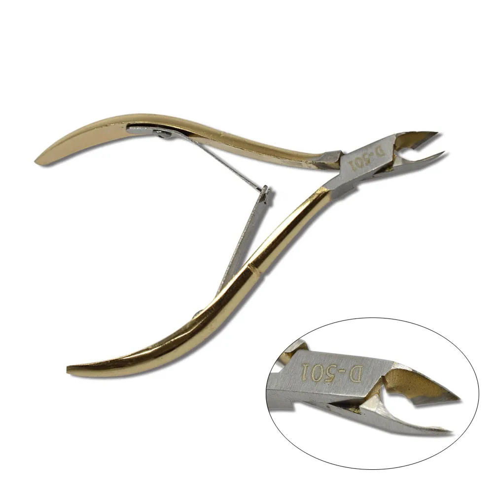 

1PCS New Gold Stainless Steel Cuticle Scissor Nipper Cutter for Remover Cleaner Dead Skin Nail Art Clipper Trimmer TRNA129