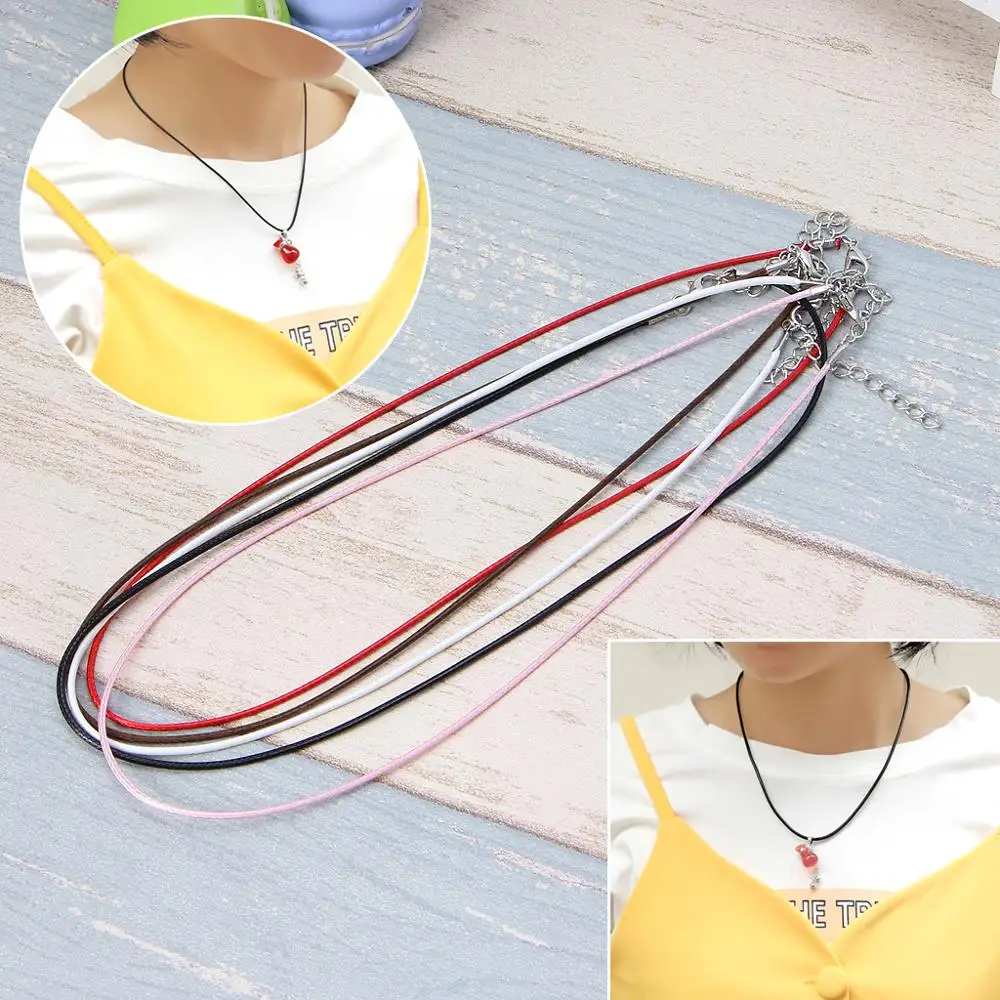 

10Pcs Braided Leather Rope Necklace with Extend Chain Clasp for Jewelry Making