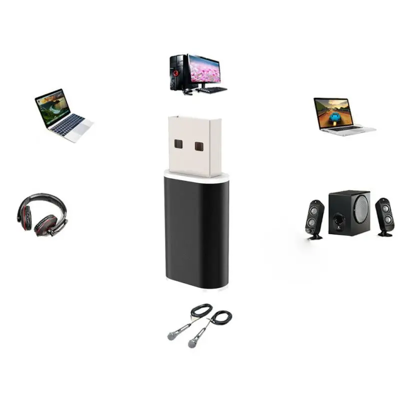 HIPERDEAL алюминий 7,1 Стерео внешняя USB звуковая карта USB2.0 к разъему 3,5 мм наушники аудио адаптер Micphone звуковая карта