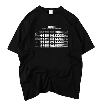 

Kpop new arrival ikon new kids the final same printing o neck short sleeve t shirt for summer unisex loose fashion t-shirt