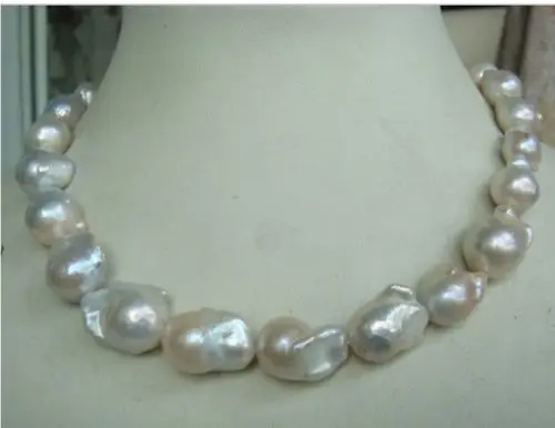 

Free Shipping >>>>> HUGE 18"18-25MM AUSTRALIAN SOUTH SEA NATURAL WHITE NUCLEAR PEARL NECKLACE