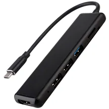 USB C концентратор 6-в-1 4 K HDMI USB3.0 USB2.0 SD/микро SD карты Тип C адаптер для MacBook Pro huawei P20 Pro
