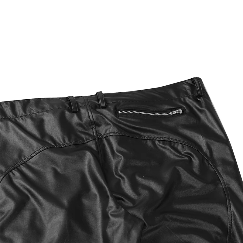 New Fashion Men Sexy Faux Leather Underwear Guy Male Low Waist Zipper Clubwear Jockstrap Fitness Pants Erotic Gay Lingerie