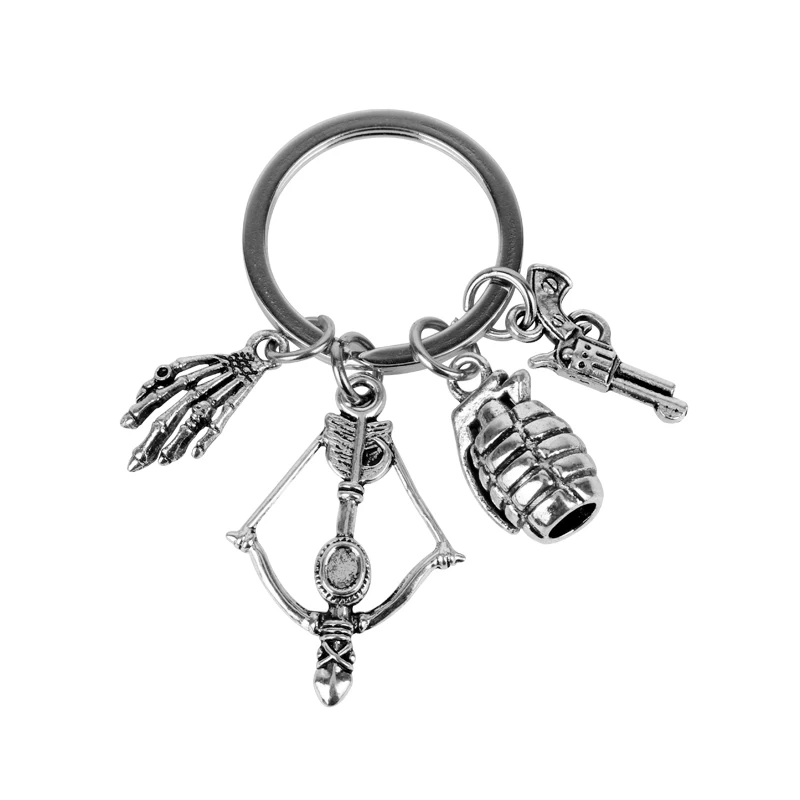 new-arrivals-jewelry-the-walking-dead-keychain-gun-crossbow-pendants-keyring-key-chain