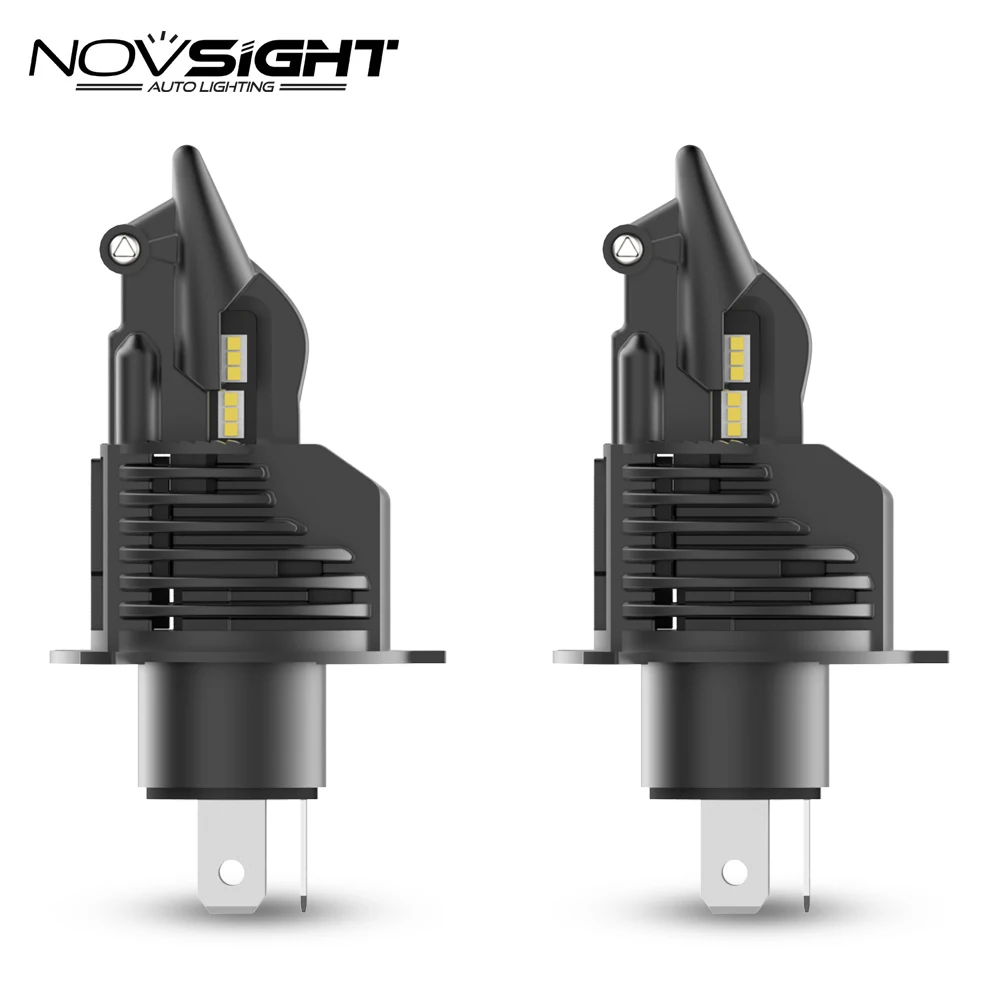 NOVSIGHT 2 шт. мини светодиодные лампы luces h4 Автомобильные 50 Вт 10000LM 6500 К новые белые